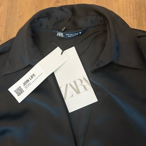 NWT Zara Sexy Black Ruched NYC Dress Size Small Sexy Fitted Cocktail Night Out - Picture 6 of 13